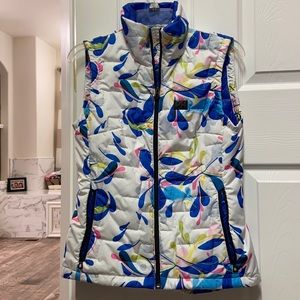 Helly Hansen Womens down puffy vest white floral size XS EUC